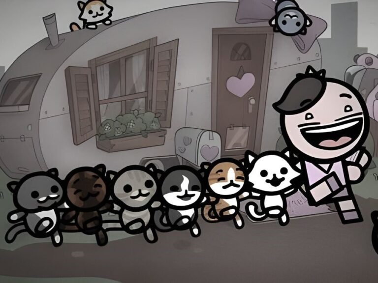 Mewgenics gameplay screenshot featuring colourful graphics and unique gameplay mechanics, with a cat-like creature in the centre of the screen, surrounded by vibrant colours and exciting sound effects