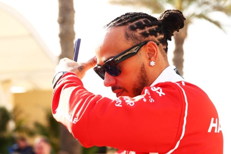 Formula 1 cars racing on the Bahrain International Circuit with a focus on safety concerns and driver behaviour during the final testing session