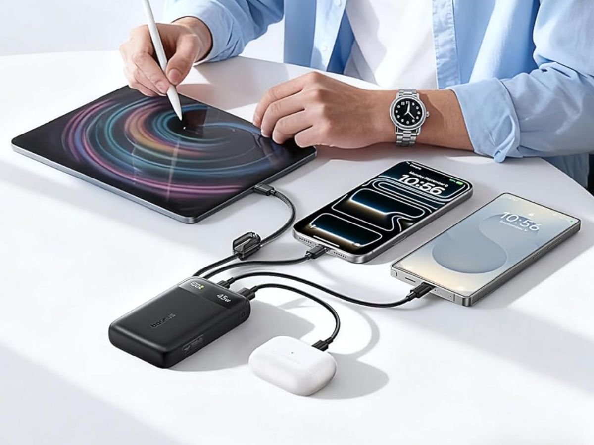 The Baseus EnerFill FC11 Power Bank is a high-capacity portable power bank featuring two integrated braided cables and a digital display, ideal for charging multiple devices on-the-go with its 20,000mAh battery and 45W output, perfect for busy individuals and outdoor enthusiasts who need a reliable and efficient charging solution