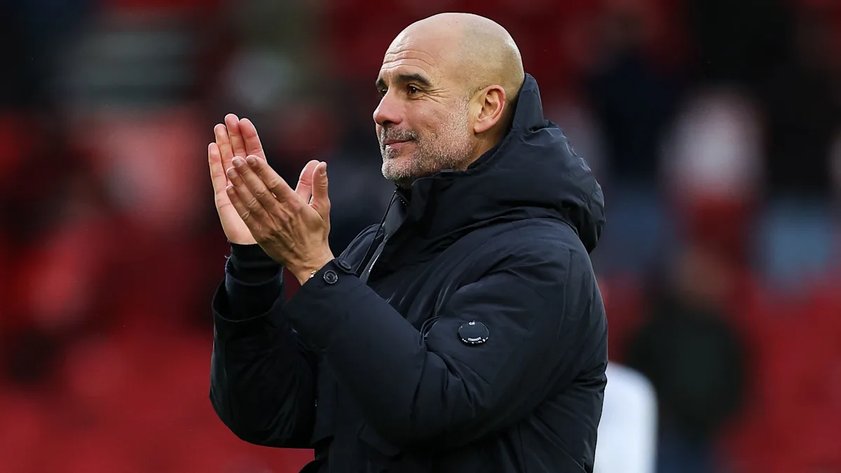 Manchester City manager Pep Guardiola in action