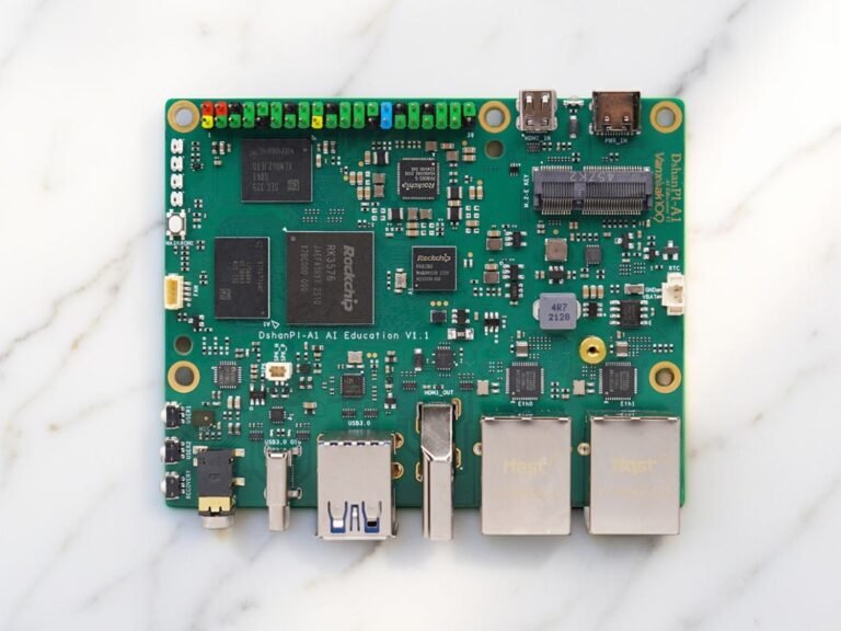 The DShanPi-A1 single-board computer features an 8-core Rockchip RK3576 CPU, up to 8 GB of memory, and dual 1G Ethernet ports, making it an excellent Raspberry Pi alternative for hobbyists and enthusiasts, with its compact design and low power consumption