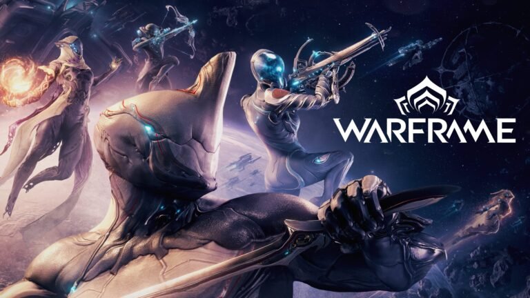 Warframe Android release featured image, showcasing the game's sci-fi action RPG looter-shooter gameplay on mobile devices, with a mix of action, role-playing, and looter-shooter elements, set in a futuristic universe with a variety of characters and weapons