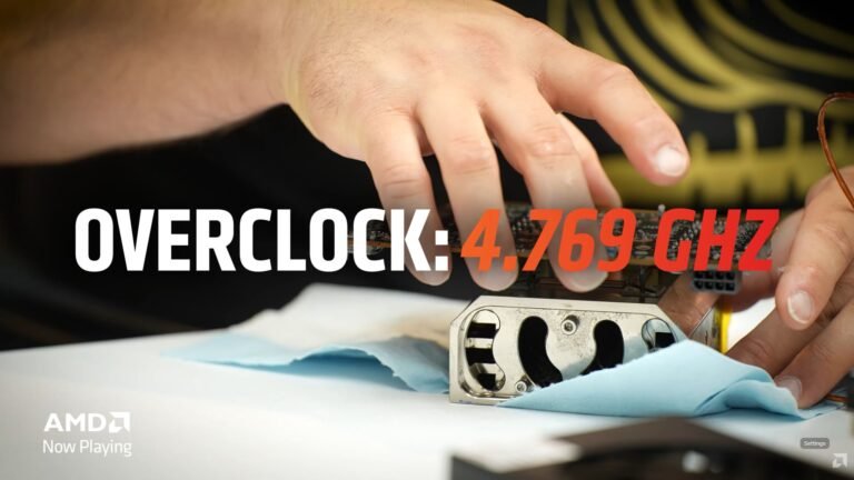 AMD Radeon RX 9060 XT GPU overclocked to 4.769 GHz, setting a new world record for GPU frequency overclocking, with Splave and AMD collaborating to achieve this impressive feat, showcasing the potential of AMD's GPUs in extreme overclocking, with the Radeon RX 9060 XT being a budget-friendly option for enthusiasts