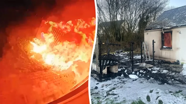 house fire caused by oil tank explosion