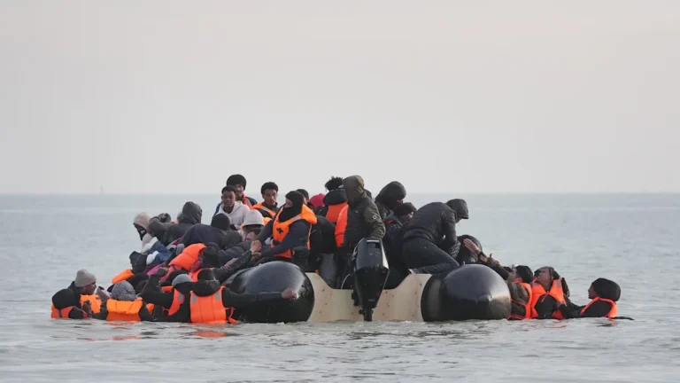 Migrant boats crossing the English Channel