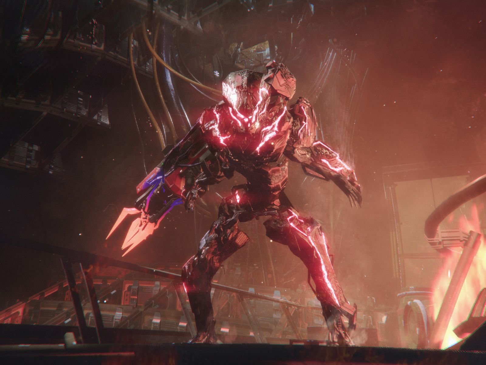 The Surge 2 gameplay screenshot, showcasing a player character fighting a robotic enemy in a dystopian city, with a mix of weapons and gadgets at their disposal, highlighting the game's souls-like mechanics and immersive atmosphere