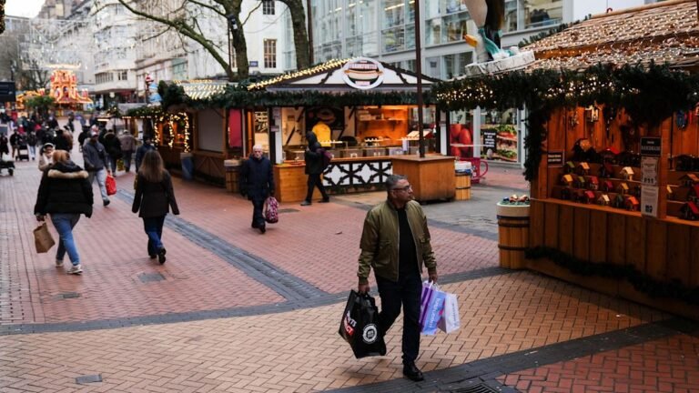 Christmas shoppers on UK high street
