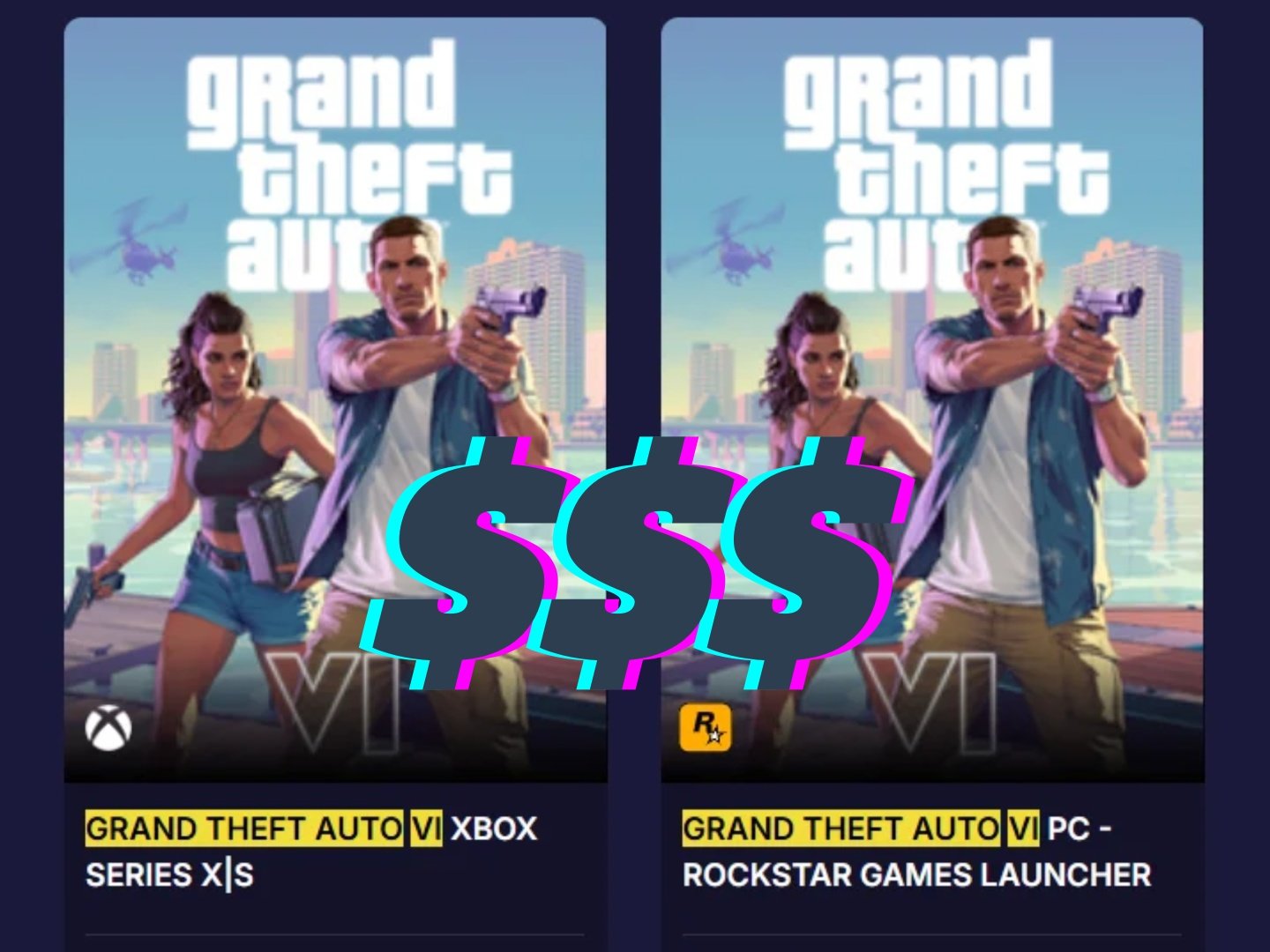 Grand Theft Auto 6 featured image, showing the game's open world and characters, with a cityscape in the background, highlighting the game's colour and vibrancy, with the primary keyword GTA 6
