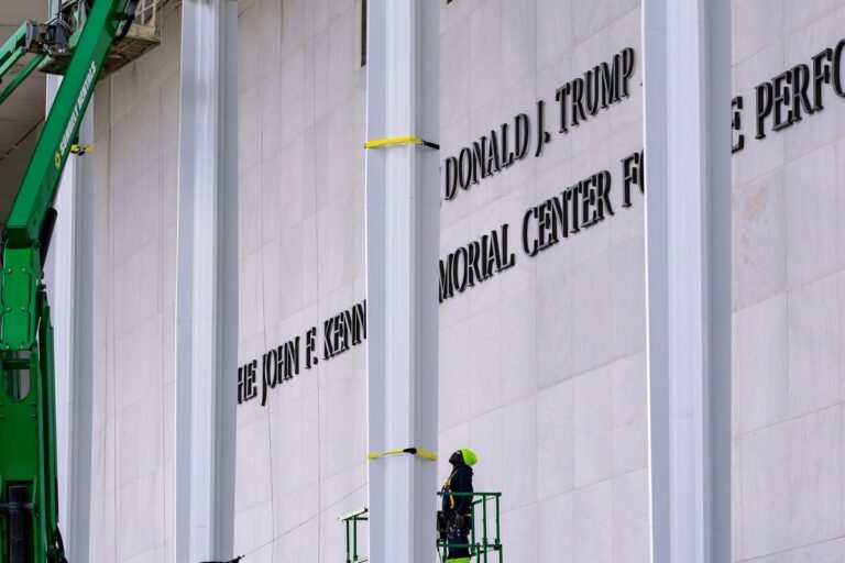 Kennedy Center protest against Trump's name