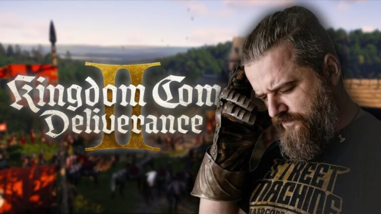 A medieval castle in the Kingdom Come Deliverance game, with a knight on horseback, symbolising the franchise's expansion into cinema and television with a potential movie or series, bringing the IP to the big or small screen