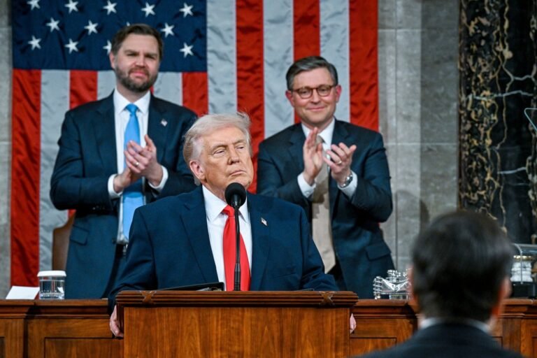 A split-screen image of Trump and a Democratic campaign rally, symbolising the US midterm elections and the ongoing political landscape, with a focus on the Republican party's behaviour and the Democratic party's strategy