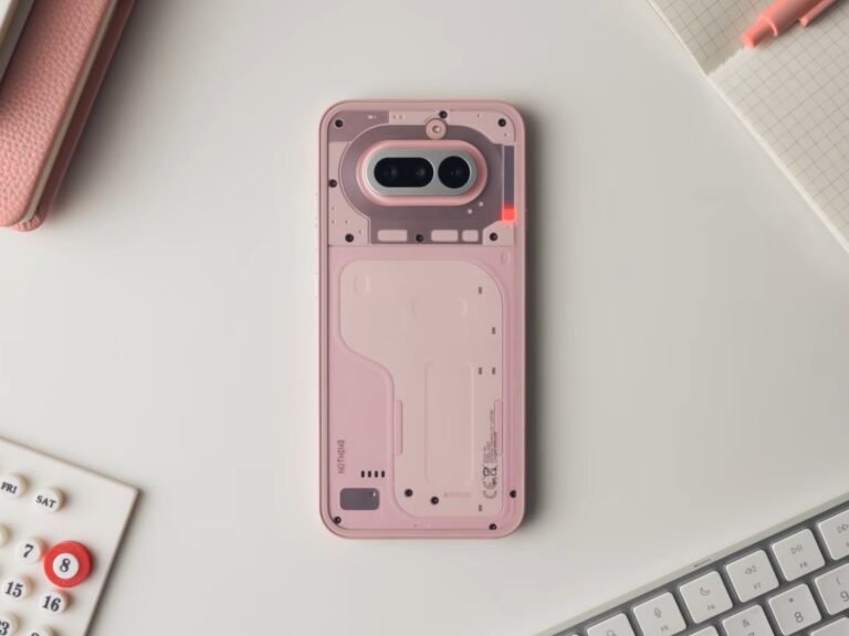 The Nothing Phone 4a in pink, a sleek and stylish smartphone with a vibrant colour and impressive features, perfect for those who want to make a statement with their mobile device, featuring a high-quality camera and long-lasting battery