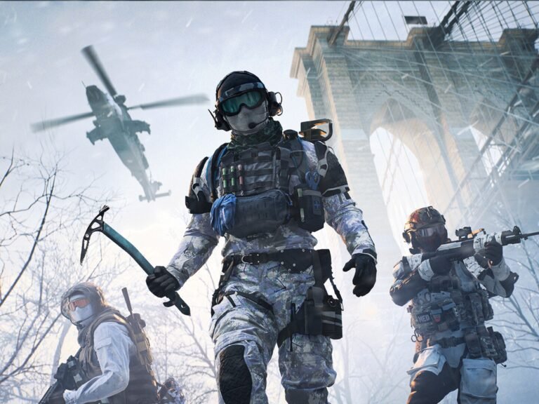 Battlefield 6 gameplay screenshot with soldiers in combat, showcasing the game's intense action and colour, with a focus on the latest season's new features and updates, highlighting the primary keyword phrase 'Battlefield 6'