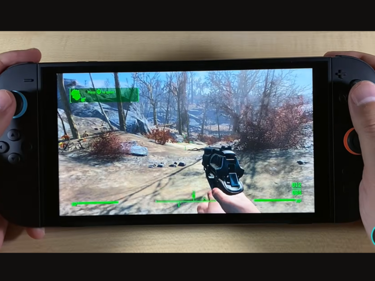 Fallout 4 Anniversary Edition on Nintendo Switch 2, featuring a post-apocalyptic scene with a character in power armour, set against a backdrop of a ruined city, with a mix of dark and muted colours, showcasing the game's immersive and engaging environment, with a focus on the primary keyword, Fallout 4 Anniversary Edition