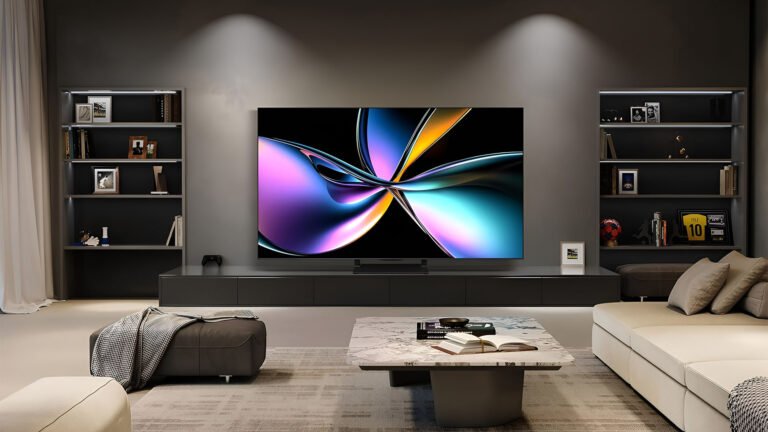 Hisense's 55-inch 4K mini-LED TV with stunning picture quality and sleek design, available in the UK at an affordable price, perfect for home entertainment and media enthusiasts, with features like wide colour gamut and high contrast ratio, making it an excellent alternative to OLED TVs.