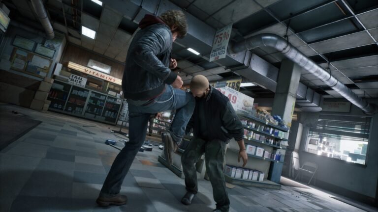 Samson: A Tyndalston Story featured image, showing a tough guy protagonist in a car, with a cityscape in the background, showcasing the game's car combat and action-packed gameplay, set in the UK