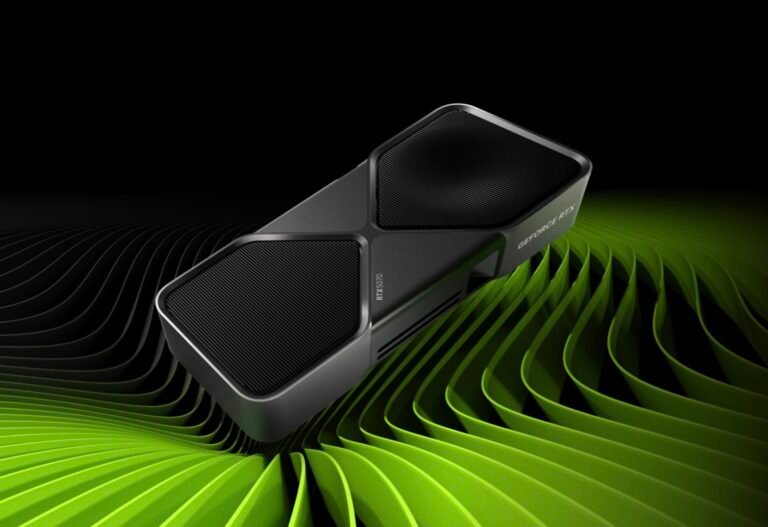 A close-up of a graphics card, with a UK flag in the background, symbolizing the impact of GPU shortages on the UK tech industry, with a focus on Nvidia's warning and the ongoing supply chain issues