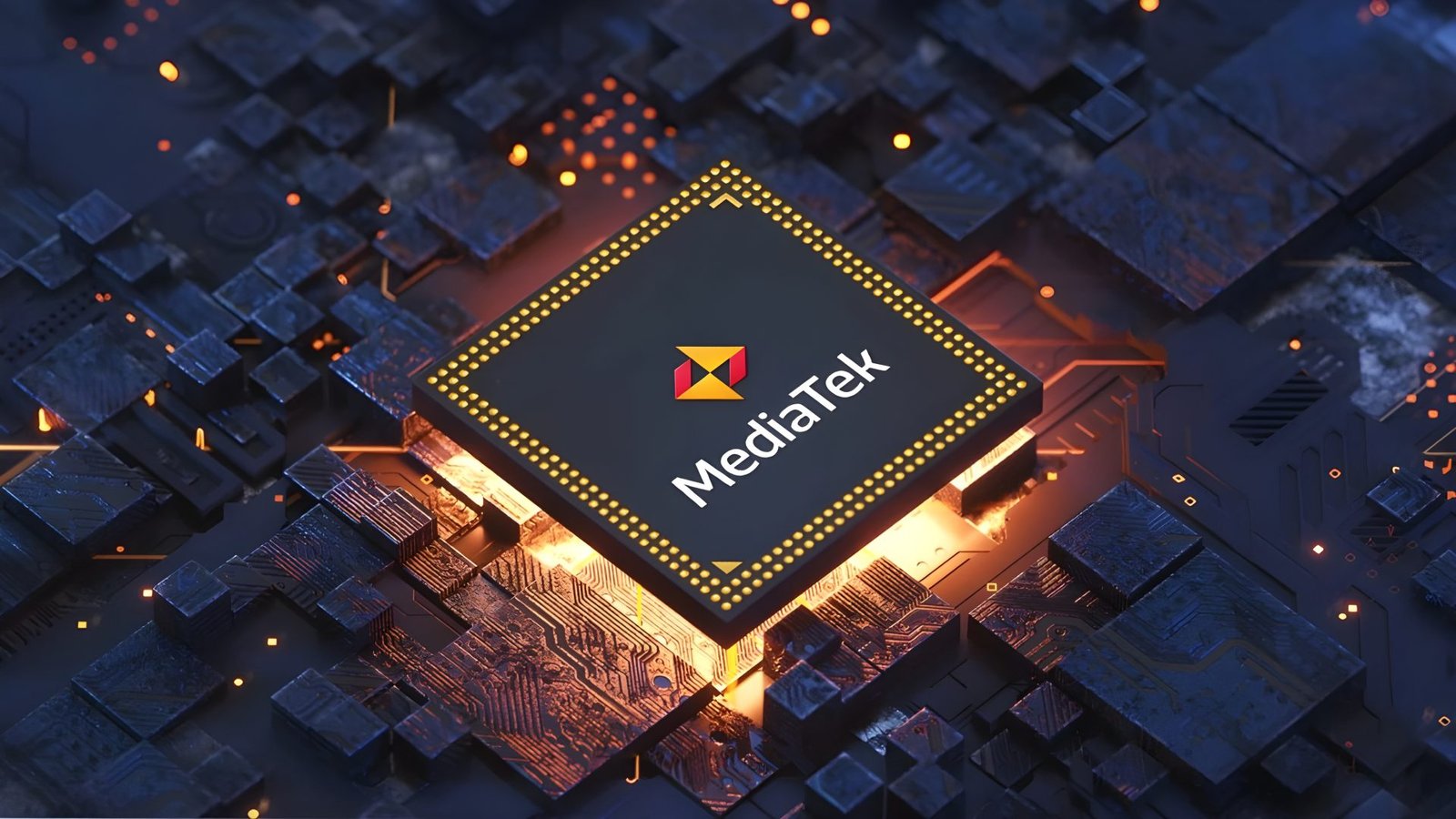 A close-up of a silicon photonics chip, with light passing through the tiny components, symbolising the future of data transfer and the collaboration between MediaTek and Ayar Labs in the UK