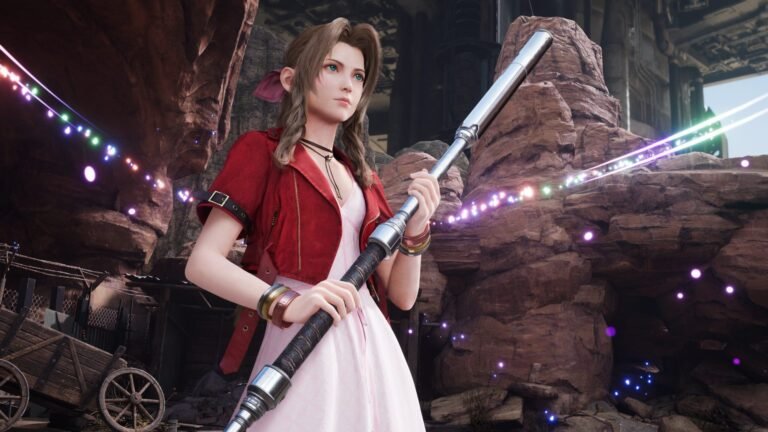 Final Fantasy VII Remake Part 3 gameplay screenshot, showcasing the game's vibrant colour palette and engaging storyline, with a focus on the UK gaming community