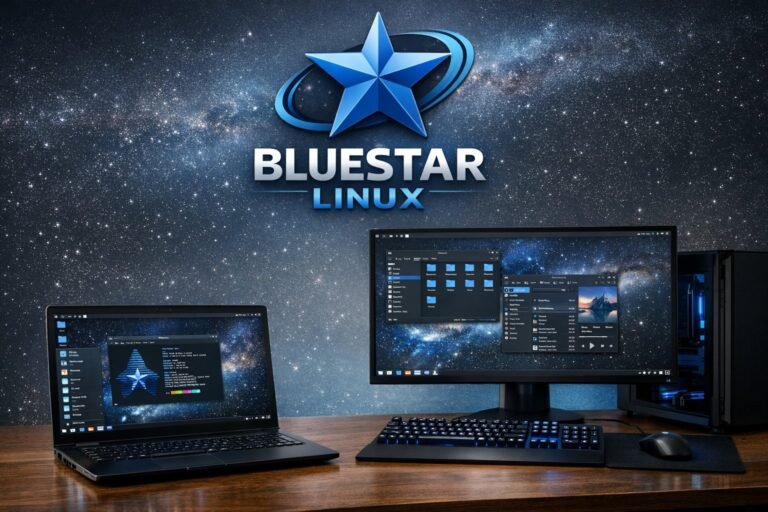 Bluestar Linux 6.18.9 screenshot showcasing its sleek design and user-friendly interface, perfect for the UK Linux community