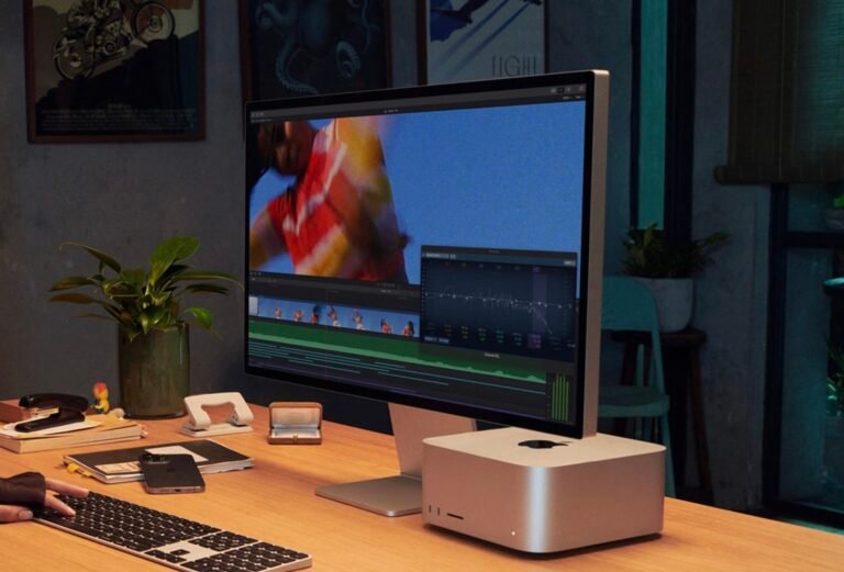 The Apple Studio Display 2 features a stunning 120 Hz panel with HDR support, providing a smoother visual experience and enhanced colour and contrast, perfect for professionals and gamers in the UK, with its sleek design and improved speakers