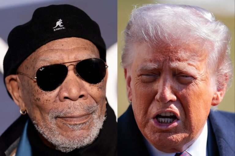 Morgan Freeman speaking out against Donald Trump, a convicted felon, during a live TV appearance, highlighting the importance of holding those in power accountable for their actions and behaviour