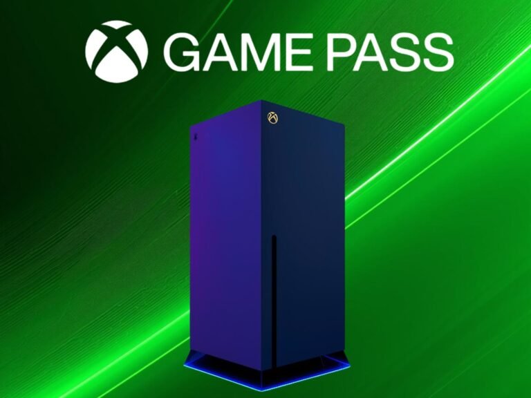 A person holding an Xbox console, with a concerned expression, surrounded by gaming accessories, with a UK flag in the background, highlighting the impact of Game Pass price increase on the UK gaming market