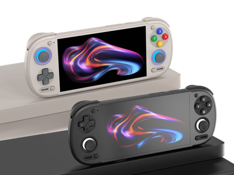 A close-up of the Retroid Pocket 6, showcasing its sleek design and vibrant colour display, with a focus on the device's gaming capabilities and the impact of the price increase on UK gamers