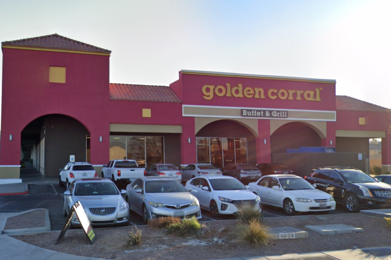 A photo of a diner sitting at a table, with a caption that reads 'Golden Corral diner attack: a case of wrongful accusation'. The primary keyword phrase 'Golden Corral diner attack' is included in the alt text to provide context and improve search visibility