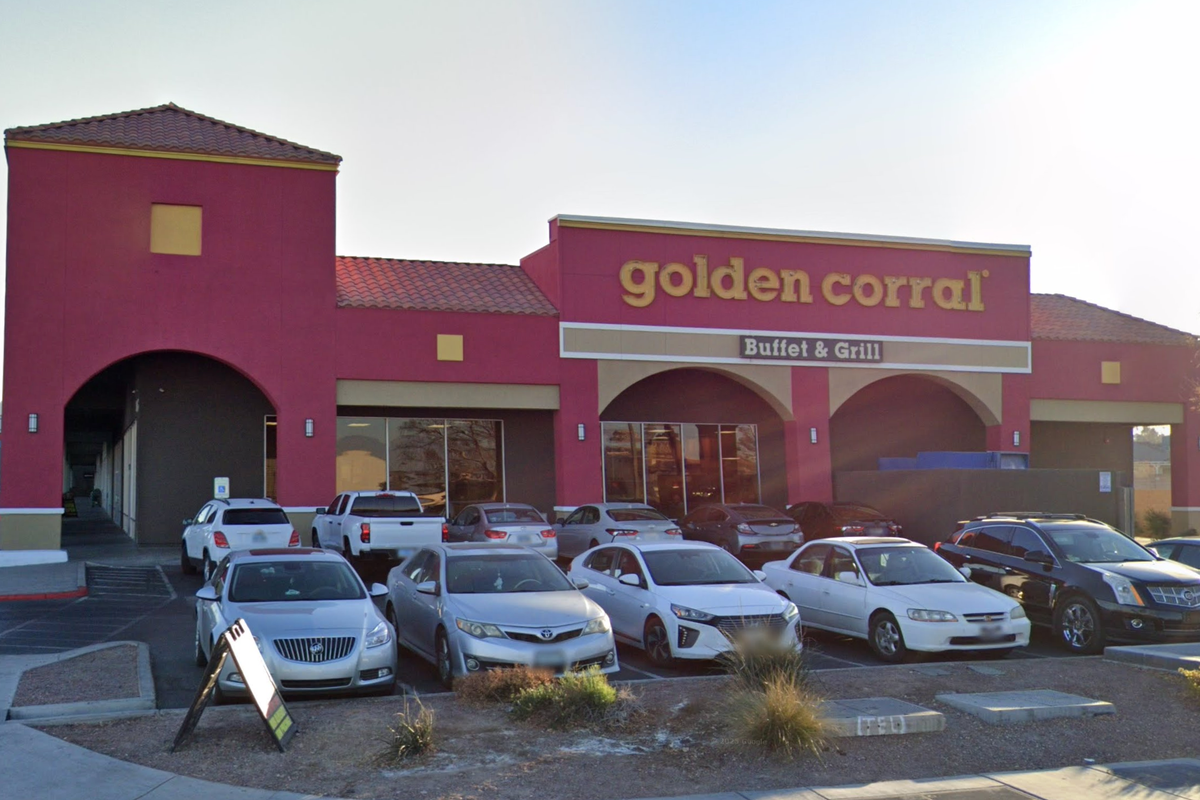 A photo of a diner sitting at a table, with a caption that reads 'Golden Corral diner attack: a case of wrongful accusation'. The primary keyword phrase 'Golden Corral diner attack' is included in the alt text to provide context and improve search visibility