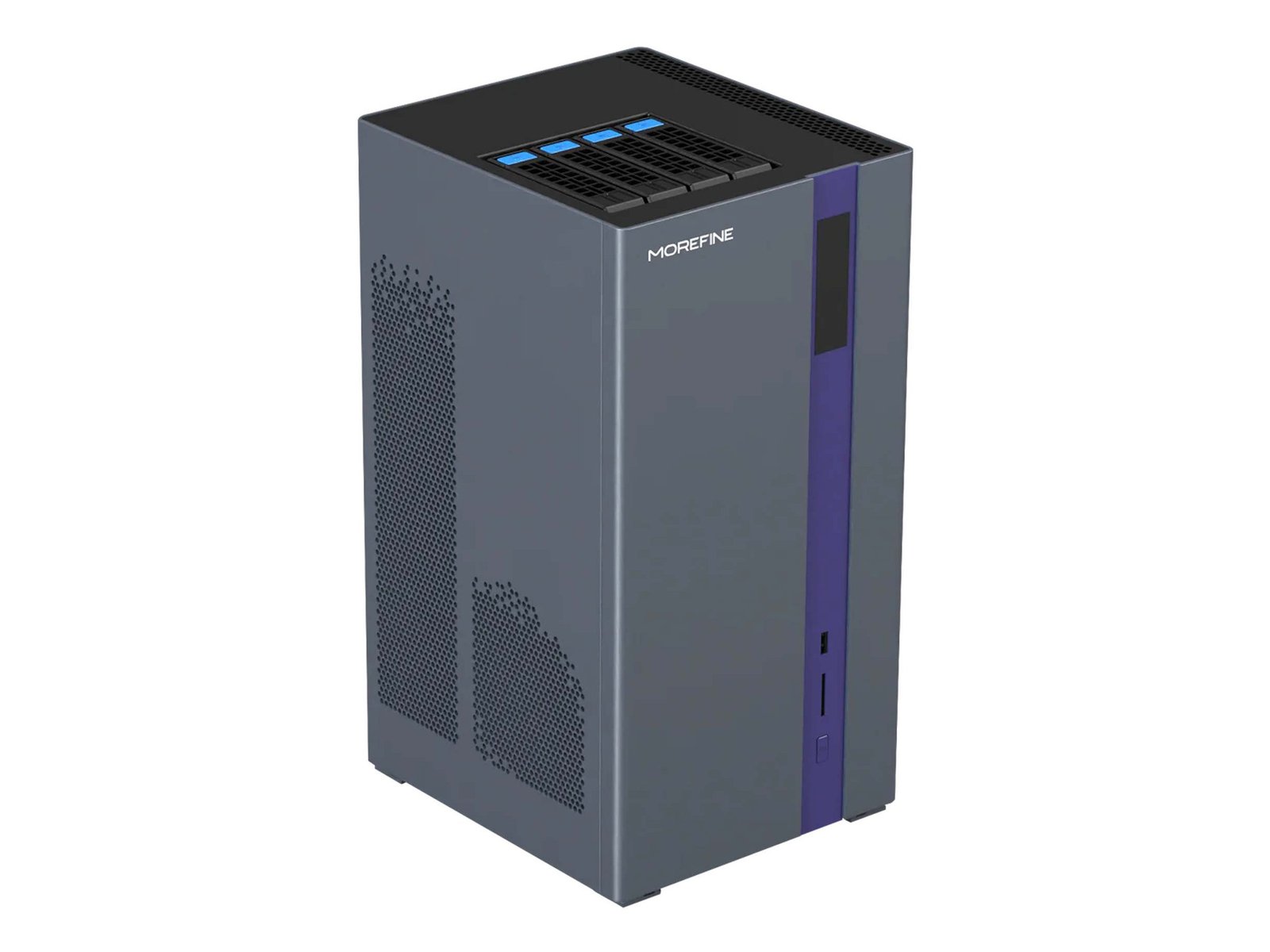 The Minisforum N1 AI Ryzen 7 Pro mini PC with touchscreen display, featuring a dedicated graphics card and ample storage for a reliable NAS solution, perfect for UK users seeking a compact yet powerful computing experience