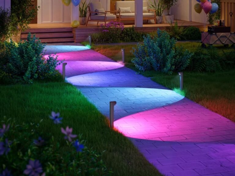 Govee Outdoor Pathway Lights 2 Lite with S-shaped effects, providing a unique and visually appealing ambience for outdoor spaces in the UK, with a range of preset scenes and seamless smart home integration