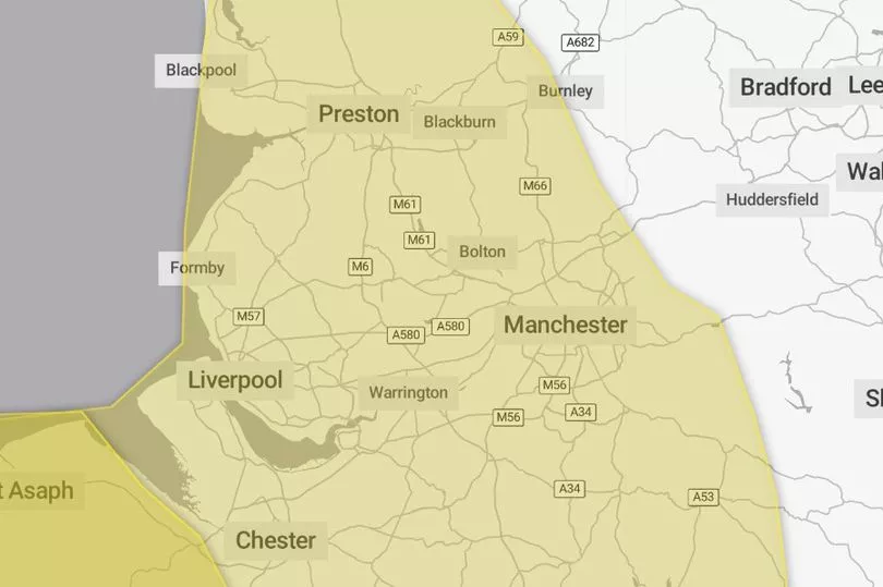 Met Office snow warning for Greater Manchester