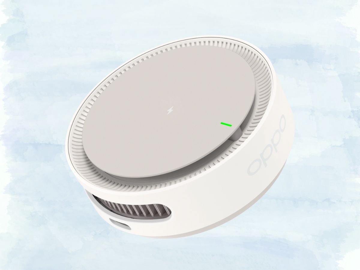 Oppo's 50W Magnetic Turbo 2 Wireless Charger with built-in cooling system, featured in a sleek and compact design, perfect for efficient wireless charging in the UK