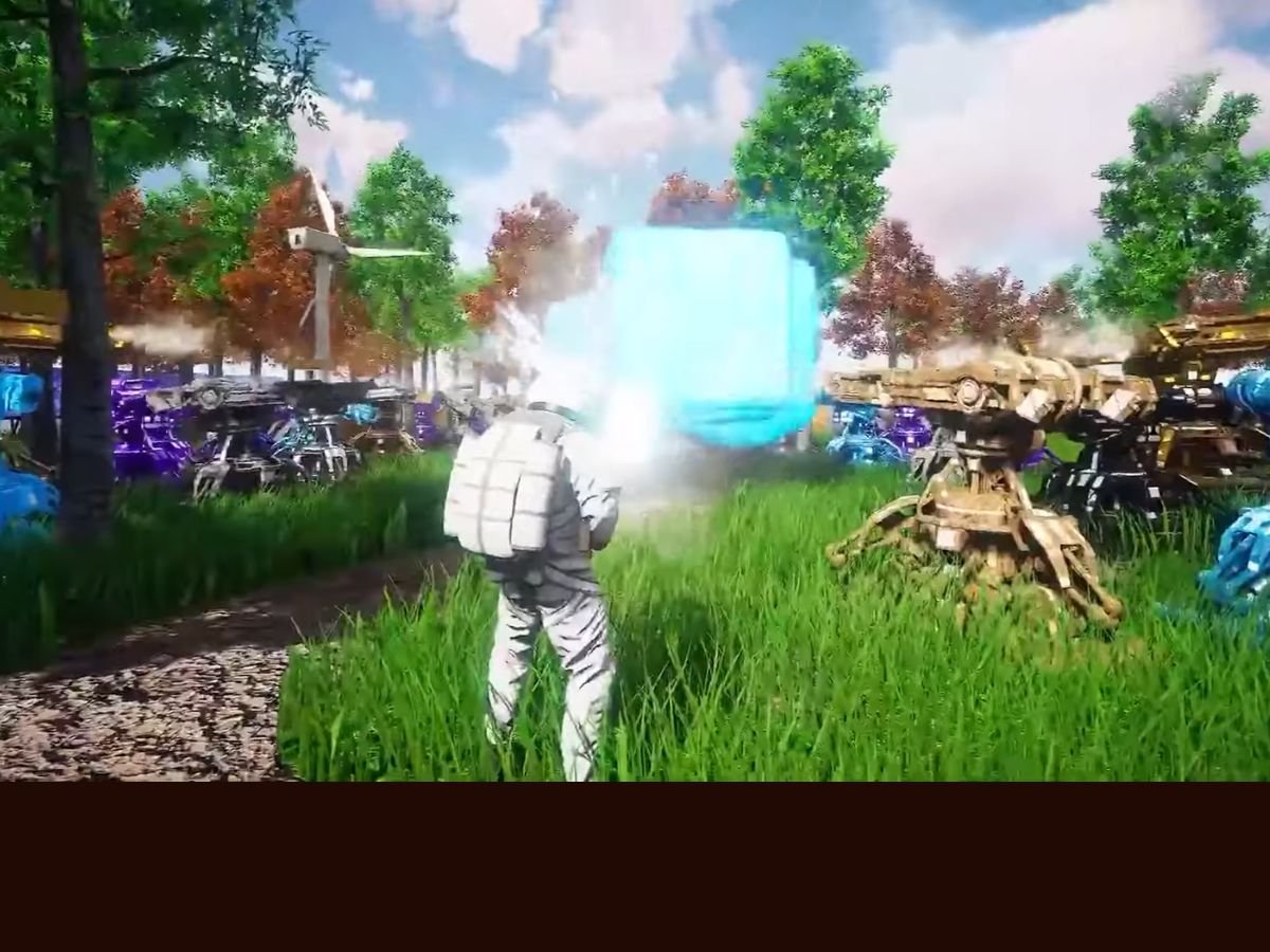 World Crafter TD, a survival tower defence game with colourful graphics and engaging gameplay, available for free on Steam in the UK, with a player building a defence system to survive against waves of enemies