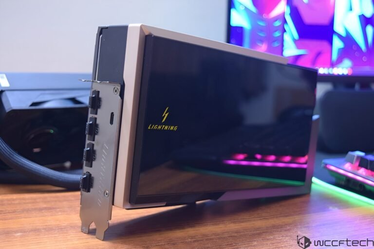 The MSI RTX 5090D V2 LIGHTNING GPU, featuring a sleek and sophisticated design with a powerful GeForce RTX 5090D V2 processor, delivering seamless gaming experiences and exceptional graphics quality, with a unique blend of style and substance, making it an excellent option for UK gamers