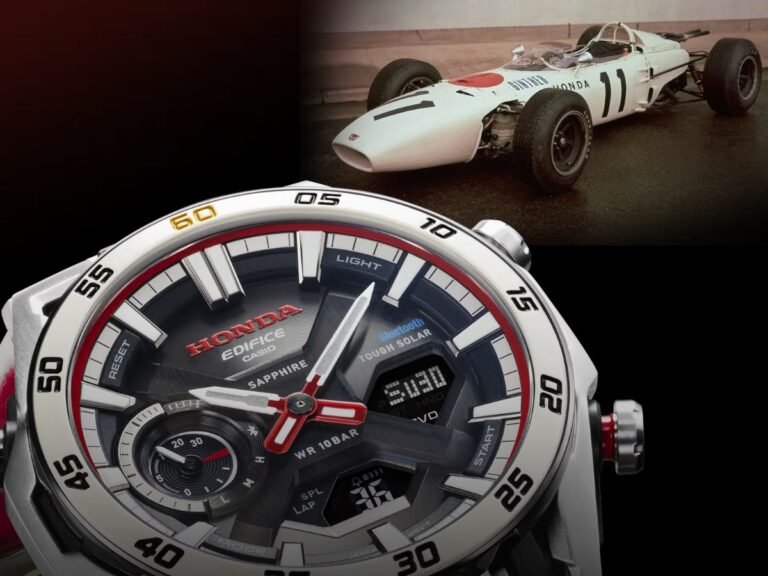 The Casio Edifice x Honda ECB2300HR-1A Sospensione special-edition watch, featuring a sleek design and advanced features like Tough Solar and Bluetooth connectivity, is a must-have for any watch enthusiast or Honda fan in the UK