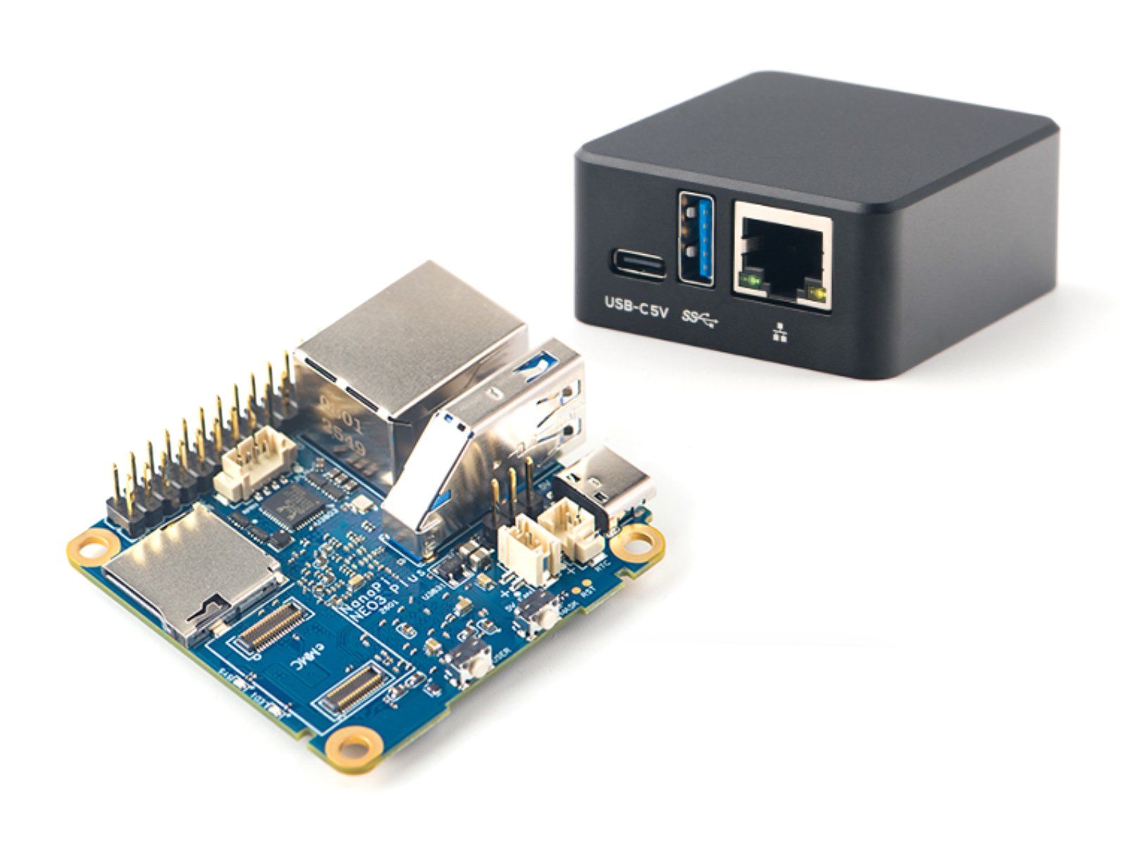 The NanoPi Neo3 Plus is a compact single-board computer with LPDDR4 RAM, perfect for UK-based developers and makers, featuring a 48 x 48 mm design and weighing just 20g, with a range of features that make it easy to use and integrate into your projects