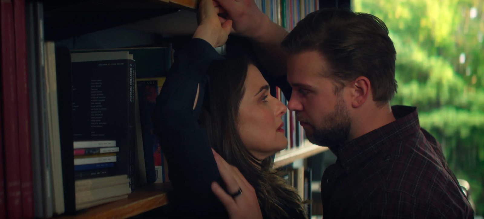 A provocative and intimate portrait of Rachel Weisz as M, surrounded by quotes and musings on love, sex, and relationships, set against the backdrop of a UK university