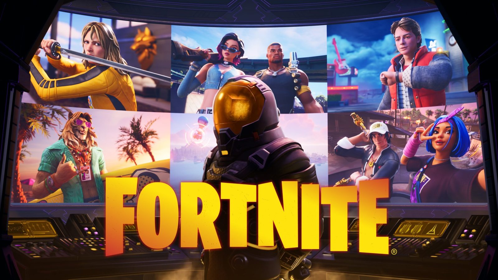 Epic Games logo with a Fortnite-themed background, symbolising the company's efforts to prevent video game leaks and protect its intellectual property in the UK