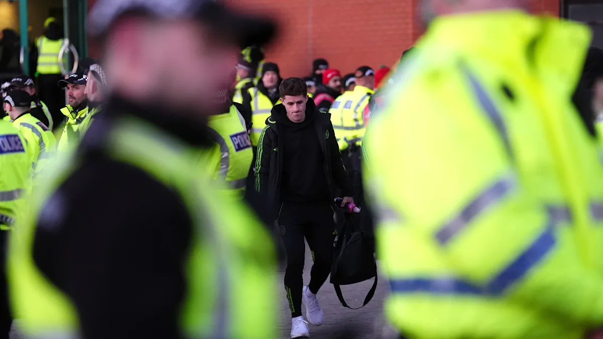 Celtic FC in action during Old Firm derby