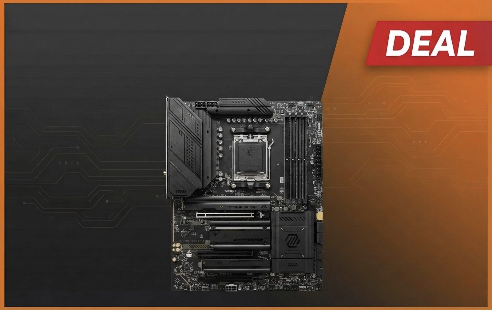 The MSI X870 Tomahawk WiFi motherboard, featuring WiFi 7, USB4, and dual Gen5 M.2 slots, available in the UK for an unbeatable price, perfect for AM5 builds and gaming rigs