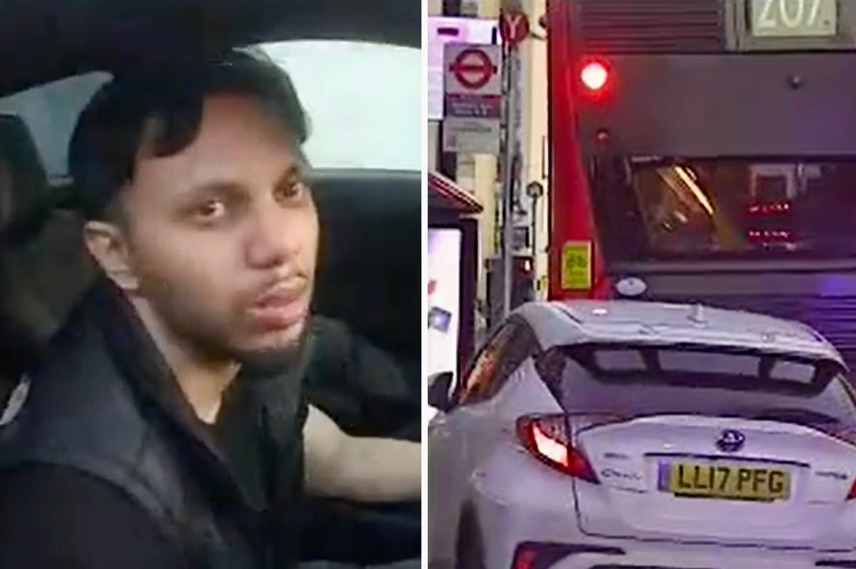 A drunk driver has crashed into a bus in west London during a police chase, the primary keyword is drunk driving and the image shows a damaged bus and car