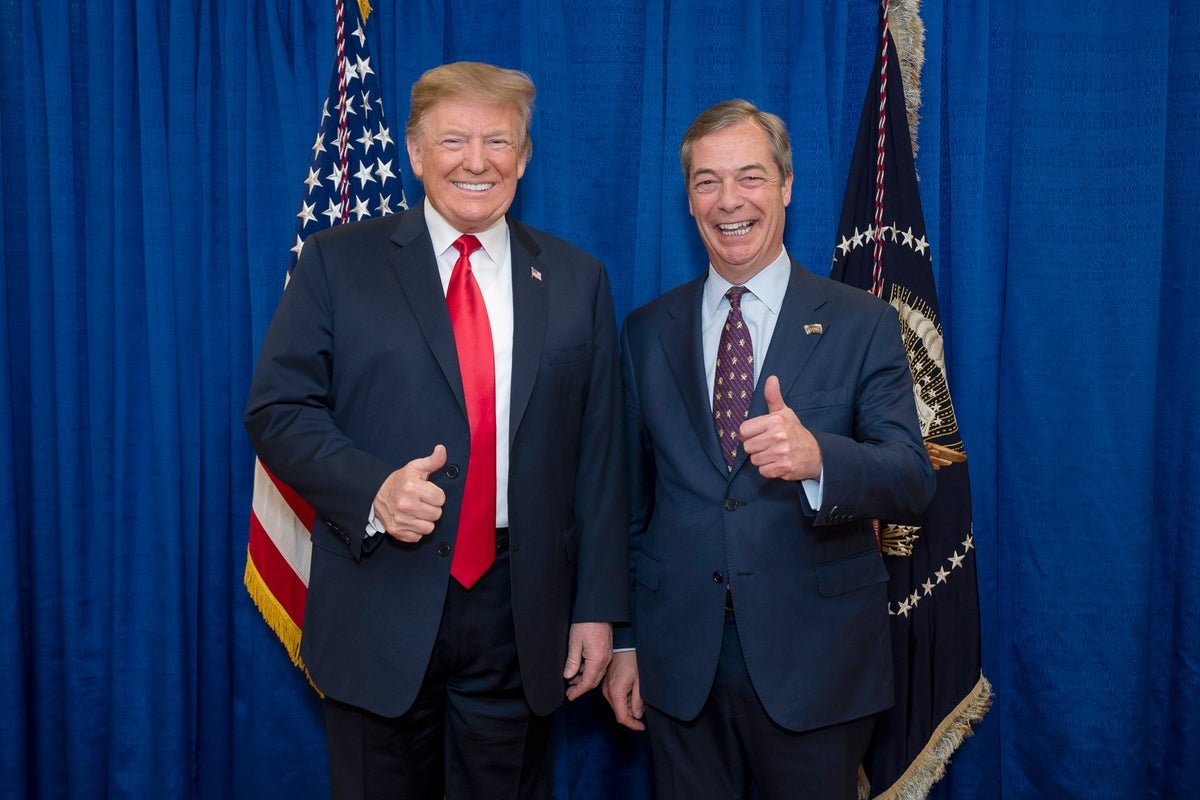 Nigel Farage and Donald Trump meeting at Mar-a-Lago to discuss the Chagos deal, a significant step forward in the negotiations to return the Chagos Islands to their native inhabitants, with the aim of providing compensation and support to the Chagossian people