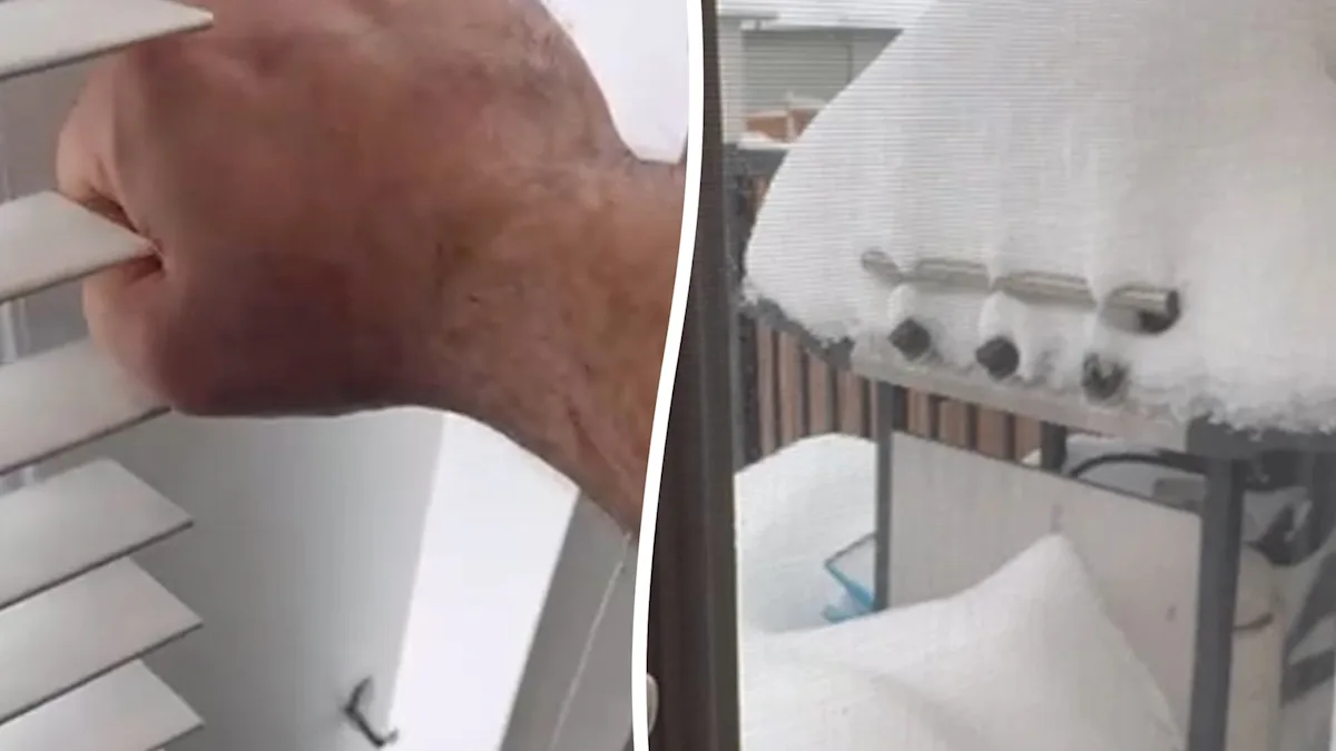 heavy snowfall blocks family's door