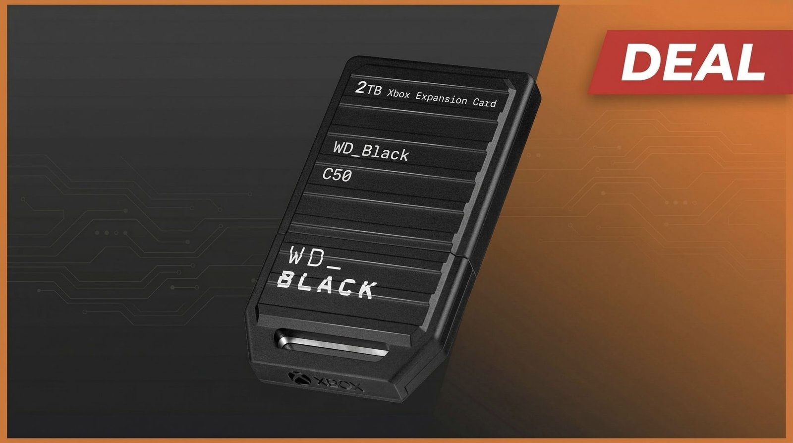 The WD_Black C50 2TB Xbox expansion card, offering 2 terabytes of storage for the ultimate gaming experience in the UK, with a sleek design and compact colour scheme, perfect for any Xbox setup