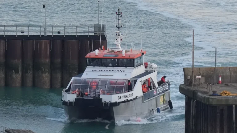 Migrants arriving in UK after Channel crossing
