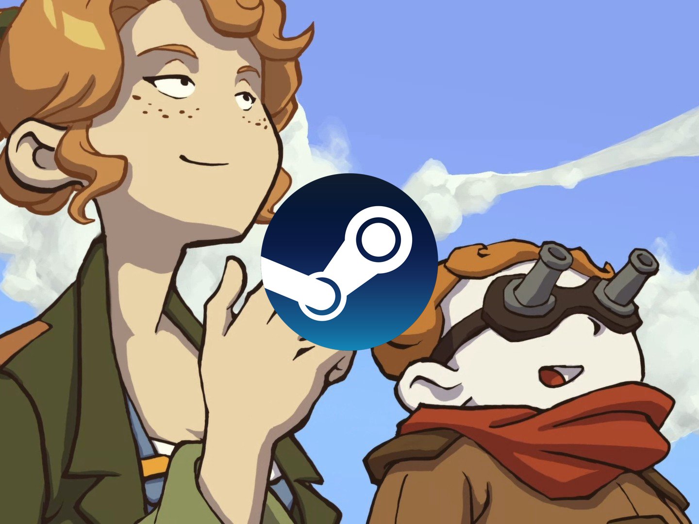 Deponia game screenshot with a cartoon-style character in a colourful environment, available for free on Steam in the UK