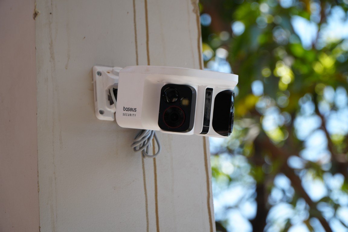 The Baseus X1 Pro security camera features dual 3K cameras and 300-degree coverage, providing high-quality video and advanced AI tracking capabilities, making it an ideal choice for security in the UK