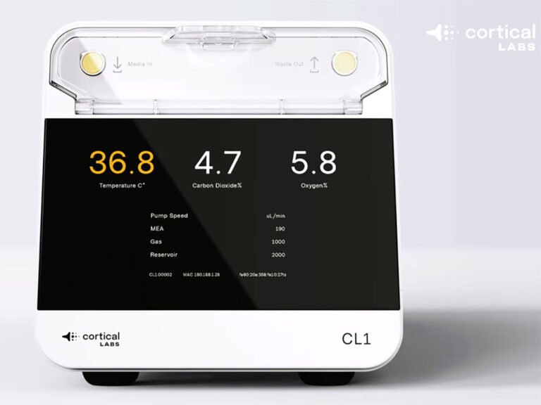 A revolutionary biological data centre in the UK, featuring lab-grown human neurons and silicon chips, reducing power consumption and increasing efficiency, with a focus on AI innovation and sustainability